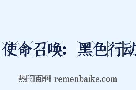 使命召唤：黑色行动是什么意思的图片